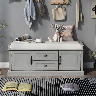 Modern Entryway/hallway Bench With Doors, Shoe Storage,shoe Bench,solid Oak  Hallway Seat,shoe Rack 