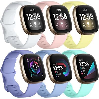  Correa de repuesto compatible con Fitbit Versa 4 / Versa 3 /  Sense/Sense 2 correas de cuero de repuesto /LGBT Rainbow Love Heart-4 :  Electrónica