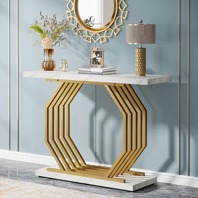Gold Color Glass Console Sofa Table