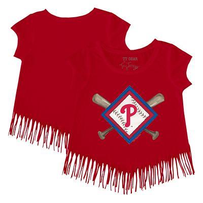 Chicago Cubs Tiny Turnip Infant Diamond Cross Bats T-Shirt - White