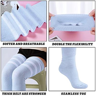 Plus Size Leg Warmers for Women- Blue White