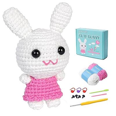Rabbit And Tulip Crochet Kit For Beginners, Amigurumi Stuffed