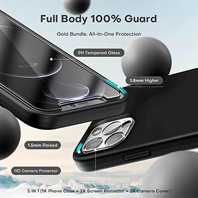  JETech 5 in 1 Case for iPhone 15 Pro Max 6.7-Inch with 2-Pack  Each Tempered Glass Screen Protector and Camera Lens Protector,  Non-Yellowing Shockproof Bumper Phone Cover (Clear) : Cell Phones