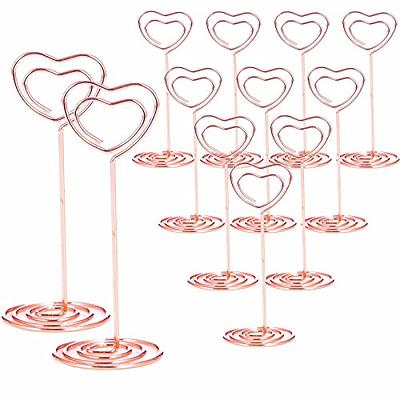 40Pcs Floral Card Holder Picks, Heart Loop, Picture Holders, Photo Clip  Holder Flower Card Holder Stick, Gold Heart Floral Picks Stick Clip Floral