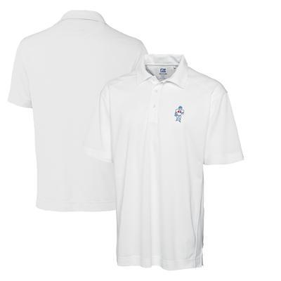 Men's Houston Oilers Mitchell & Ness White Gridiron Classics Fashion Mesh  V-Neck T-Shirt