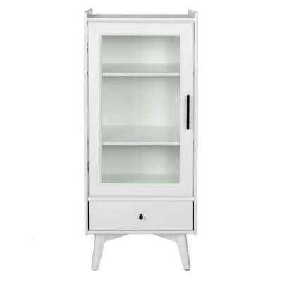 24 in. W x 15.7 in. D x 70 in. H White Linen Cabinet with 3 Drawers and Adjustable Shelf