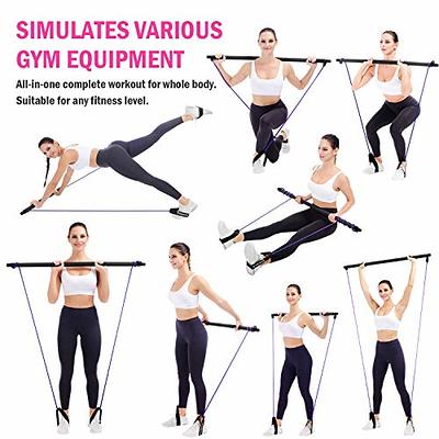 LEXIL Portable Pilates Bar Exercise Kit-Stackable 3 Pairs of Resistance  Bands
