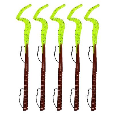 DELONG LURES: Weedless Fishing Lures 9 Pre-Rigged Fishing Worms - Weedless  Bass Fishing Lures, Prerigged Soft Plastic Worm Fishing Lures for Bass