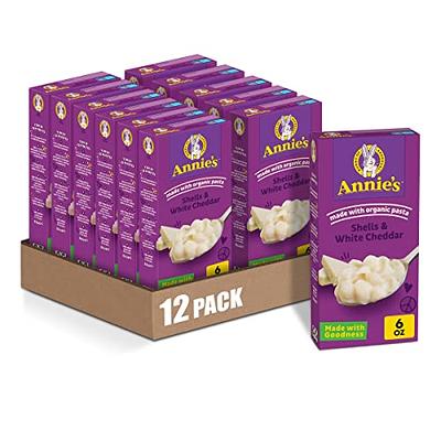 Annie's Macaroni and Cheese Dinner, Shells & White Cheddar with Organic  Pasta, 12 ct