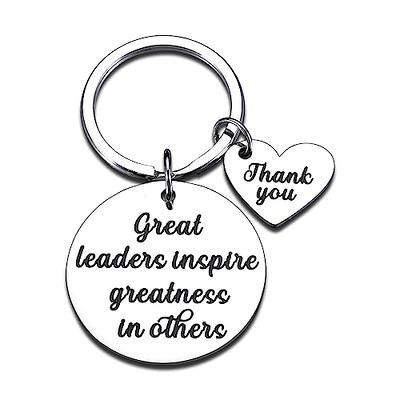 Leaders Boss Gifts Keychain for Christmas Men Women Office Gifts World Best  Boss Keyring for Supervisor