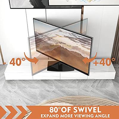  Universal Swivel Table Top TV Stand Base Replacement for 27 32  37 39 40 43 49 50 55 60 Inch LCD LED Flat Screens up to 88 lbs, Height  Adjustable Pedestal TV Mount with Tempered Glass Base : Home & Kitchen