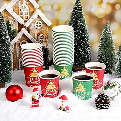 Reindeer Red and Gold Foiled Disposable Coffee Cups Set of 8 16oz Coffee  Cups Christmas Tableware Merry Christmas Holiday Party 