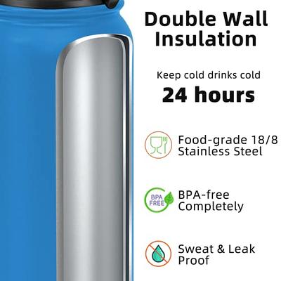 Fanhaw Insulated Water Bottle with Straw - 20 Oz Stainless Steel  Double-Wall Vacuum Leak & Sweat Proof Dishwasher Safe Standard Mouth Sports  Water