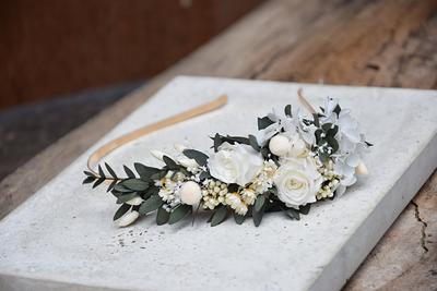 Dried Eucayltpus and Babies Breath Flower Crown