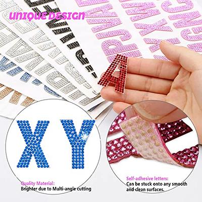 78 PCS Rhinestone Letter Stickers Self Adhesive, TuNan 3 Sheets Bling  Glitter Alphabet 26 Letters Sticker for Clothing DIY Art Crafts Gift