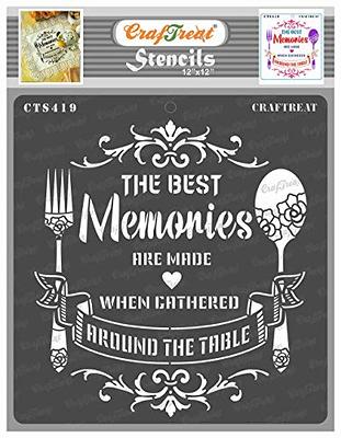 CrafTreat Kitchen Stencils for Painting on Wood, Wall, Tile, Furniture,  Fabric and Floor -Dining Memories-12x12 Inches-Wall Stencils for  Crafts-Quotes Stencils for Painting-Reusable Word Stencils - Yahoo Shopping