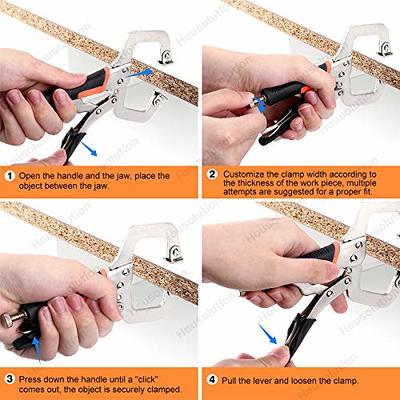 3 Metal Face Clamp Woodworking - (Pack of 2) Heavy Duty C-Type Wood Clamps  Clamping Tools with Ergonomic Grip for DIY, Pocket Hole Joinery