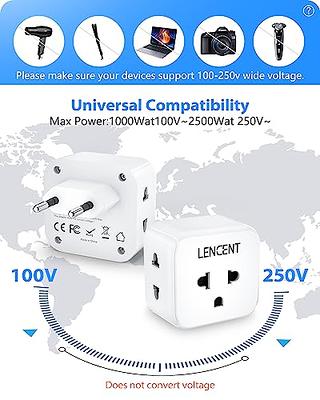 [3-Pack] US to UK Ireland Travel Plug Adapter, Anstronic Type G Power  Adapter with 2 American Outlets- 2 in 1 European Plug Adapter for USA to