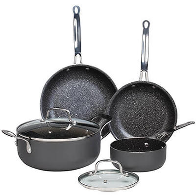 Kitchen Academy Detachable Handle Induction Cookware Sets - 10 Piece  Non-stick Cooking Pots and Pans, Black Granite Stackable RV Cookware for  Camp - Yahoo Shopping