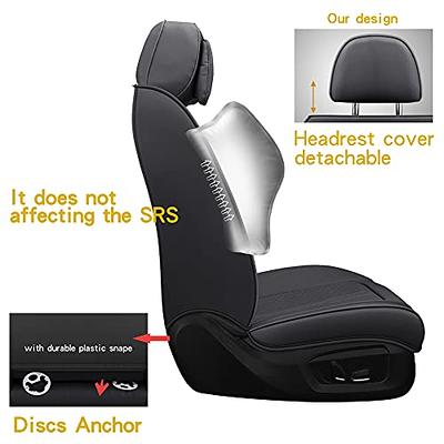 2PCS Leather Car Headrest Neck Support Pillow Seat Emblem Cushion For  Hyundai Accessories