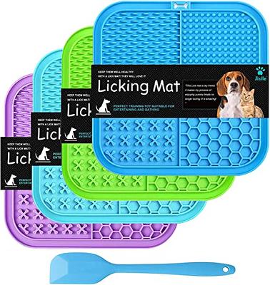 2 PCS Lick Mat for Dogs, Slow Feeder Licking Mat, Anxiety Relief Lick Pad  with Suction Cups for Peanut Butter Food Treats Yogurt, Pets Bathing
