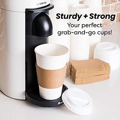 50 Sets] 16 oz. Disposable Coffee Cups with Strawless Sip-Lids