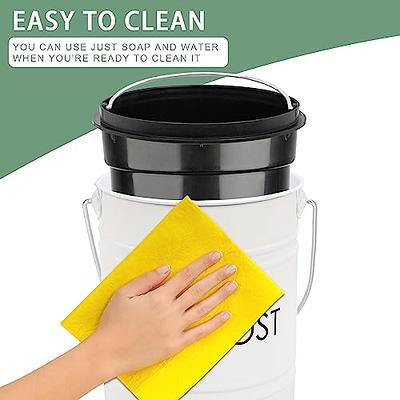 Vipush Kitchen Countertop Compost Bin with lid – Small, Includes Inner  Compost Bucket Liner & Charcoal Filter, Green