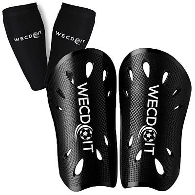 Athletic Works Soccer Stirrup Shin Guard, White/Black 