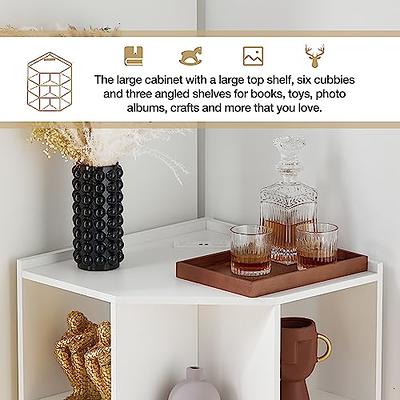 PHOYAL Corner Cabinet, Wooden Corner Storage Cabinet with USB and Outlets,  Corner Cube Toy Storage Board Game Storage Cabinet for Bedroom, Living  Room, Playroom, Home Office (White) - Yahoo Shopping