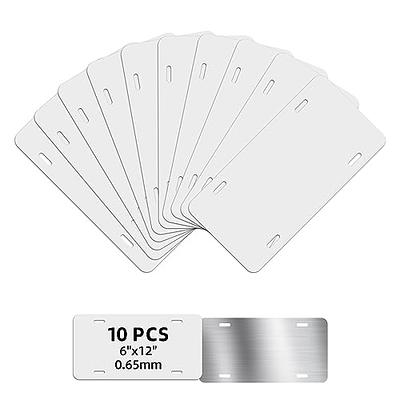 10 Pack Sublimation License Plate Blanks 6x12 x 0.65mm,Metal Aluminum Automotive Front License Plate Tag