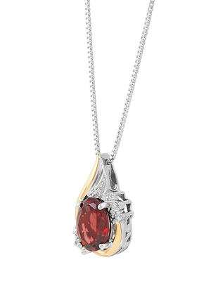 Garnet Necklace Diamond Accent Sterling Silver