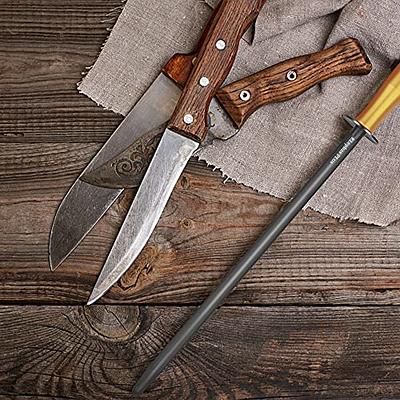 Vintage Wood Handle Sharpening Steel Knife Sharpener Tool Kitchen