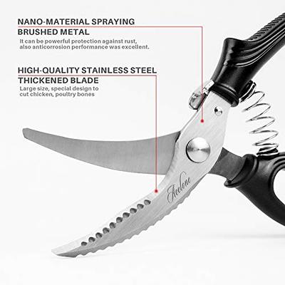 Heavy Duty Poultry Shears - Kitchen Scissors for Cutting Chicken, Poultry,  Game, Meat - Chopping Vegetable - Spring Loaded 