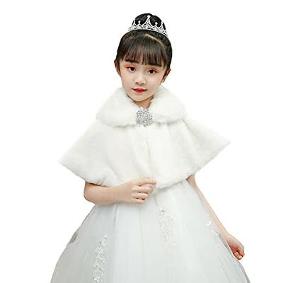 Icegrey Girls Princess Faux Fur Winter Wraps Shawl Kids Bolero