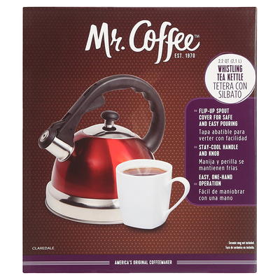 Mr. Coffee 2 Quart Stainless Steel Whistling Tea Kettle Black - Office Depot