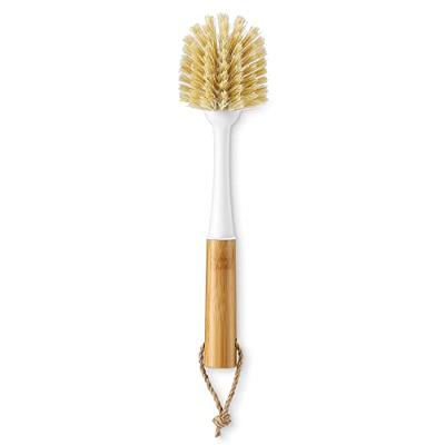 SUBEKYU Dish Brush with Handle, Natural Bamboo Dish Scrubber Brush