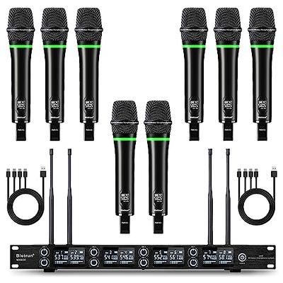 innopow 4-Channel Wireless Microphone System， Quad UHF Metal