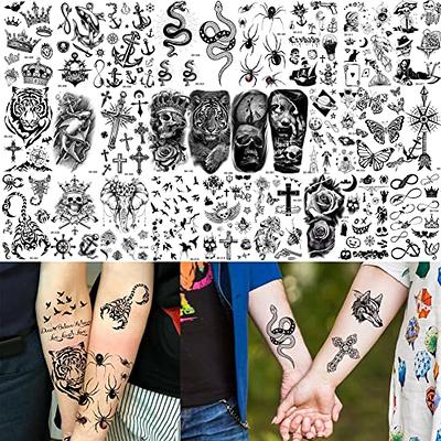 Bilizar 48 Sheets 3D Small Temporary Tattoos For Kids Women Neck