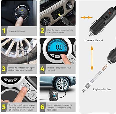 Digital Car Tyre Inflator Air Tool Portable Air Compressor Car Tyre Pump  Automatic 12v Electric Air Pump Tyre Inflation With Tyre Pressure Gauge  Valve