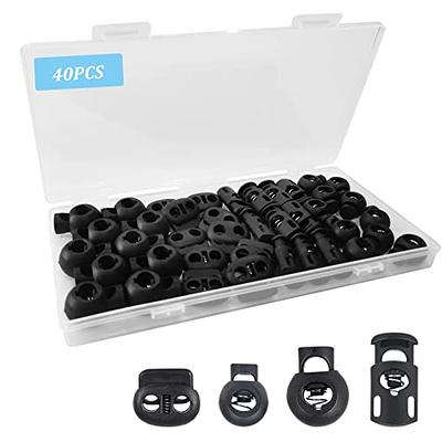 40Pcs Cord Lock, Plastic Cord Locks for Drawstrings, Black Spring Toggle  Stopper with 4 Sizes, Elastic Cord Adjuster Shoelace Fastener Lock for  Drawstring, Paracord, Shoelaces, Clothing and Bags - Yahoo Shopping