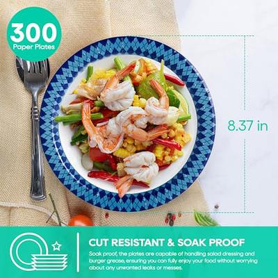 JOLLY CHEF 8.37 inch Paper Plates 140 Count Soak Proof, Cut Proof