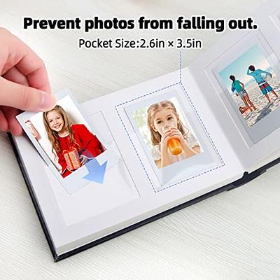  Photo Album with Writing Space for Fujifilm Instax Mini Camera,  Leather Cover, 64 Pockets Instax Photo Album Polaroid Photo Albums Book for  Fujifilm Instax Mini 12 11 9 40 Evo Instant