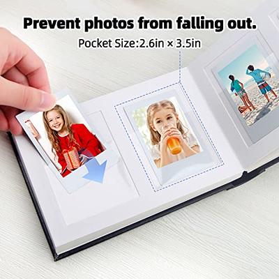 Photo Album with Writing Space for Fujifilm Instax Mini Camera, Leather  Cover, 64 Pockets Instax Photo Album Polaroid Photo Albums Book for  Fujifilm