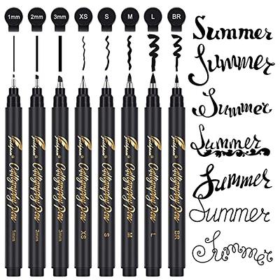 GETHPEN Calligraphy Pens,Hand Lettering Pens, Calligraphy Brush Pen set for  Beginners Writing, Sketching, Scrapbooking, Journaling, Soft and Fine Tip,  Black Ink Drawing Pen Set, 8 Size - Yahoo Shopping