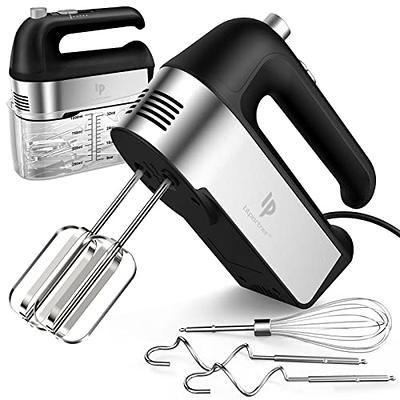 Mueller Electric Hand Mixer, 5 Speed with Snap-On Case, 250 W, Turbo Speed,  4 Stainless Steel Accessories, Beaters, Dough Hooks, Baking Supplies for  Whipping, Mixing, Cookies, Bread, Cakes, White - Yahoo Shopping