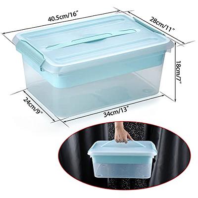 Plastic Storage Box Stackable Handle Locking Art Supply Containers with  Lids Craft Bin Organizer Box 