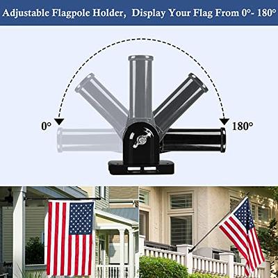 HOOPLE Flag Pole Holder for Outside House, Adjustable Flag Pole Mount,  Metal Flag Holder for Outside, Multi-Position Aluminum Flag Pole Bracket,  Stainless Hardware, High Wind Resistance, 1 Inch White - Yahoo Shopping