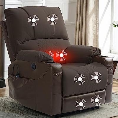 CDCASA Electric Power Lift Recliner Chair with Massage and Heat for  Elderly, Faux Leather Reclining Chairs for Seniors, 3 Positions, Side  Pocket, USB