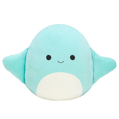 Squishmallows 16-Inch Grey Striped Whale Shark with White Belly