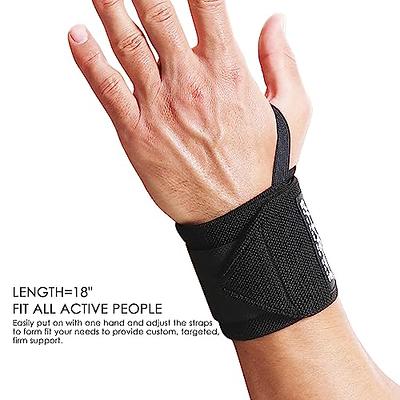 HiRui Wrist Wraps with Thumb Loop 18 Professional Compression Wrist Strap  Wrist Brace Support for Weightlifting Workout Pair (Black) - Yahoo Shopping